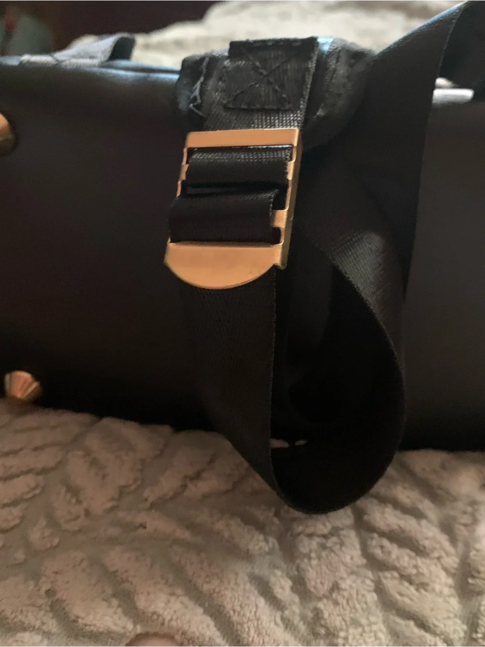 Versace Black Backpack tote with Gold Hardware